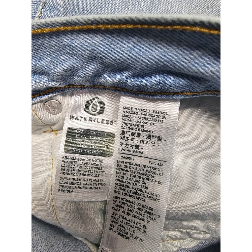 Levis 501 Original Fit Jeans Light Wash Straight Leg Denim Blue Mens 32x31 - Picture 10 of 11